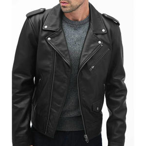 Chaqueta de Motocicleta de Cuero de Alta Calidad, Estilo Casual de Primavera, Cuello Alto, Impermeable, Resistente al Viento, Ecológica y Transpirable para Hombre - Product Image 4