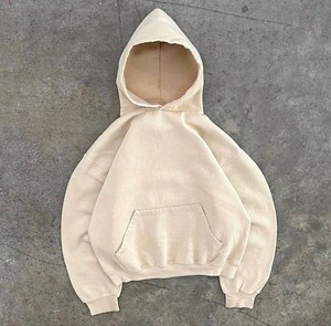 Sudadera con Capucha Bordada de Algodón 100% Personalizada para Fabricantes, Estilo Urbano Oversize, Corte Boxy Cropped, Vintage Desgastado - Product Image 5