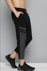 He She Wears Men's Solid Cotton Fleece Knitted Sweatpants Drawstring Elastic Waist Side Pockets Breathable Casual Joggers Needle - Product Image 1