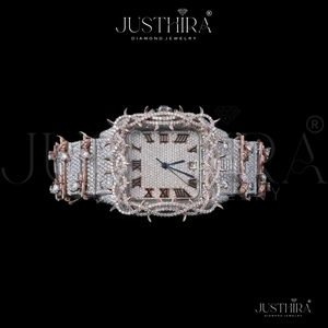 Montre en diamant moissanite sur mesure au design unique pour hommes et femmes, montre-bracelet de luxe disponible en qualité et prix d'exportation - Product Image 3