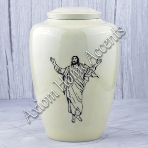 โกศเผาศพอลูมิเนียมทำมือมีสไตล์พร้อมของชำร่วยแกะสลักที่ประณีตโดยการตกแต่งบ้านด้วยสัจพจน์ - Product Image 4