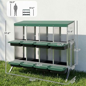 Nidi per Galline a Due Livelli con 8 Scomparti in Metallo, Gabbie Ventilate per la Deposizione delle Uova con Fori per un Alloggio Confortevole delle Galline - Product Image 2