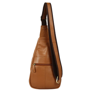 Brown Leather Women <b>Sling</b> Bag Stylish Crossbody Chest <b>Shoulder</b> Backpack for Women with Multiple Compartmens - Product Image 2