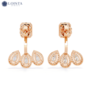 Boucles d'oreilles en diamant de culture en forme de poire, style classique, bijoux de mariage pour femmes, certifiées IGI - Product Image 3