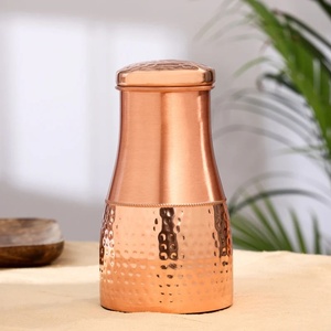 ขวดน้ำทองแดงพร้อมฝาปิด พกพาสะดวกสำหรับการเดินทาง ดีไซน์มินิมอล - Product Image 4