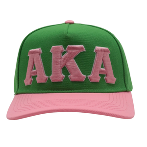 Casquette Snapback AKA Green Letters à visière rose, brodée, en coton réglable, style décontracté et streetwear - Product Image 6