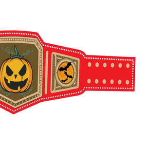Cinturón de Campeón de Halloween con Diseño de Calabaza Roja, Cinturón de Lucha Libre Espeluznante, Diseño Personalizado, Edición Limitada - Product Image 3