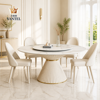 Table à manger en marbre sur mesure Vantel pour 8 personnes et chaises pour projets de meubles de villas de luxe, fabricant direct