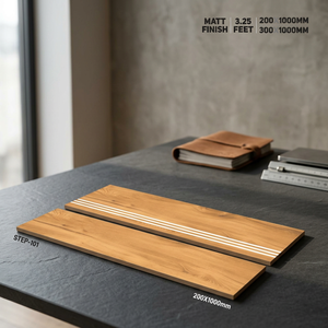 กระเบื้องปูพื้นขั้นบันไดพอร์ซเลนขนาด 1000x300 มม. และ 1000x200 มม. หนา 10 มม. ป้องกันการลื่น ทนทาน สำหรับใช้ภายนอกอาคาร - Product Image 6