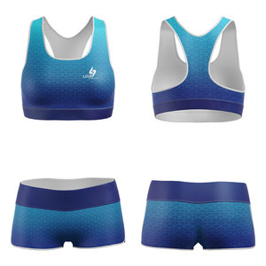 Conjunto Deportivo de 2 Piezas para Mujer, Talla Grande, Sujetador Deportivo y Pantalones Cortos, Ropa Deportiva Ecológica Personalizada para Fitness, Yoga y Gimnasio - Product Image 1