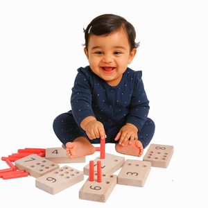 Bloques de números de madera Brainy Tots con palitos rojos, juguete educativo de matemáticas para niños, aprendizaje de conteo y aritmética - Product Image 2