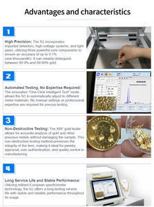 N1-10 골드 테스터 <span class=keywords><strong>XRF</strong></span> 골드 테스터 분석기 금 금속 순도 밀도 시험 기계 고정밀 - Product Image 6