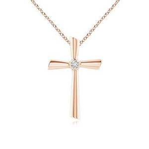 Collar Minimalista con Colgante de Barra Vertical y Diamantes |   Joyería de Oro |   Diseño para Uso Diario - Product Image 1