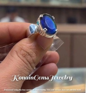 Handmade Blue Onyx Silver Men’s <b>Ring</b> | Vintage Oxidized <b>Statement</b> <b>Ring</b> | Tribal Designer Jewelry - Product Image 3