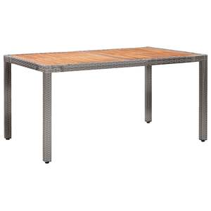 Conjunto de Comedor para Exterior en Gris y Madera de Acacia, Elegantes Conjuntos de Jardín - Product Image 2