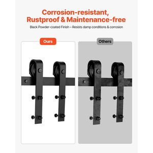 Kit Hardware per Porta Scorrevole in Legno Massiccio da 10 Piedi, Capacità di Carico 330 LBS, Compatibile con Larghezza Massima 60 Pollici, Spessore 1 3/8 - 1 3/4 Pollici - Product Image 3