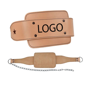 Latest Design Customized Gym Original Cowhide Leather Weightlifting Dip Belt With Long & Strong Heavy <b>Chain</b> Wholesale - Product Image 1