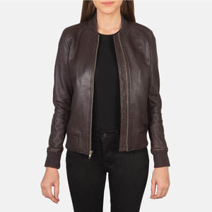 High Quality <b>Women's</b> Leather Motorcycle <b>Jacket</b> with Satin Fabric Waterproof & Breathable High Quality Winter Design - Product Image 4
