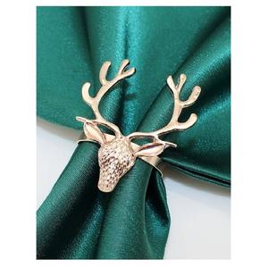Anneaux de serviette élégants et modernes en aluminium métallique, motif bois de cerf, écologiques, durables, accessoires de table de mariage. - Product Image 1