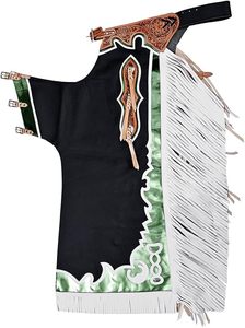 Pantalones de cuero estilo western para hombre con flecos y cierre de hebilla para montar a caballo - Product Image 4