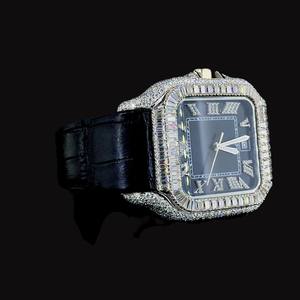 Nouvelle montre-bracelet à quartz de luxe 2026 pour homme et femme, or blanc, diamant Moissanite, design original personnalisé Hip Hop Antique - Product Image 4