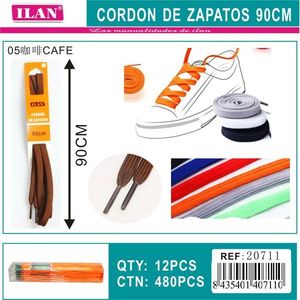 Laccio per Scarpe Ilan 90cm Colore Caffè Piatto per Sneakers - Product Image 3