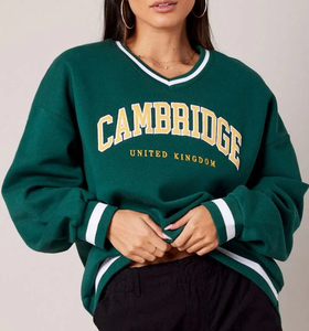 เสื้อสเวตเชิ้ตคอกลมโอเวอร์ไซส์สำหรับผู้หญิง Cambridge United Kingdom ผ้าฝ้าย 100% ปักลายตามสั่ง - Product Image 2