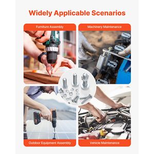 Kit di 2250 Pezzi di Bulloni in Acciaio Legato Metrici e Imperiali M3/M4/M5/M6/M8, Include Viti a Macchina e Rondelle Piatte - Product Image 3