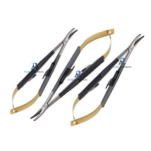 Instrumentos Altomme, Portaagujas Micro Castroviejo Manual, Punta Curva 5.5, Herramienta de Sutura Quirúrgica de Precisión, Microcirugía Delicada - Product Image 1