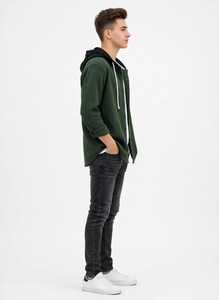 ONETEN APPARELS Conjunto Deportivo 2 en 1 con Capucha para Hombre, Color Negro y Blanco Sólido, Pantalones Deportivos Largos 100% Algodón - Product Image 2