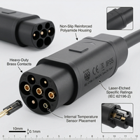 Convertisseur de charge pour véhicules électriques de type 2 vers NACS, 250 kW haute puissance, compatible avec la plupart des modèles de véhicules électriques à port NACS