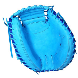 Nouveauté : Gants de baseball pour receveur en cuir de qualité supérieure, imperméables, à doigts complets, respirants, pour droitier, avec fermeture auto-agrippante - Product Image 3