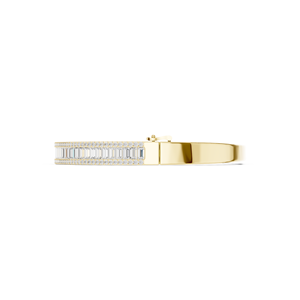 Yellow Gold Lab Grown Diamond Baguette Tennis <b>Bangle</b> <b>Bracelet</b> for Women Luxury Fine Jewelry - Product Image 5