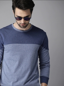 Chemise décontractée pour homme, bleu uni, sans col, manches courtes, tricotée, 100% coton, respirante, été, ODM - Product Image 4