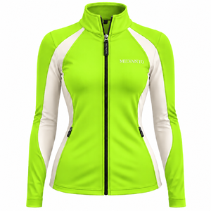 Veste de sport équestre personnalisée de haute qualité pour femmes Lime, haut à manches longues avec fermeture éclair, idéale pour l'équitation et le saut d'obstacles - Product Image 1