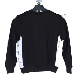 Sudadera de cuello redondo negra para hombre, de moda, corte regular, tejido de punto sólido, algodón polar, de secado rápido, transpirable, informal, para invierno - Product Image 1
