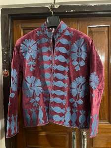 Veste en tissu velours doux Suzani, veste à fleurs brodées avec doublure en coton, veste d'hiver unisexe, manteau - Product Image 3