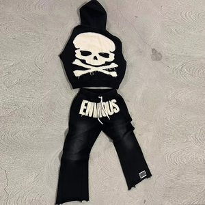 New Design High Quality Acid Wash Tracksuit Cotton Made Breathable Acid Wash Tracksuit For <b>Men</b> - Product Image 4
