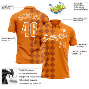 Polo de sport unisexe personnalisé, tissu interlock 100% polyester, impression par sublimation, séchage rapide, OEM ODM, vente en gros de chemises de sport - Product Image 3
