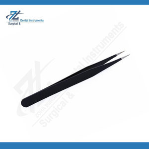 Pince à épiler professionnelle pour extensions de cils ZOHA SURGICO, en acier inoxydable, logo personnalisé, pince à épiler pour cils à long manche, pince à épiler de précision - Product Image 4