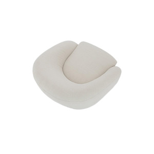 Sillón Giratorio de Lujo Nórdico para Sala de Estar, Sillón Individual Blanco con Tapicería de Terciopelo - Product Image 6