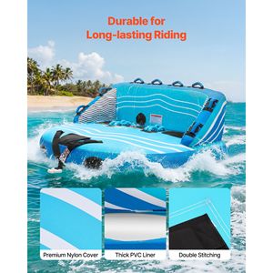Tubo Gonfiabile Trainabile in PVC per 3 Persone, Capacità 230 kg, per Sport Acquatici e Nautica - Product Image 4