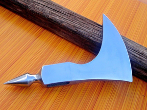Hache avec lame en acier forgé, manche en bois, tête barbue, 4 pouces de tranchant, pour survie, usage DIY - Product Image 6