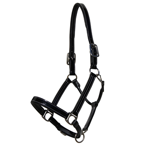 Premium Quality Italian Patent <b>Leather</b> <b>Headcollar</b> Anatomic Horse Halter Fancy Triple Stitching Durable Horse Racing Equipment - Product Image 1