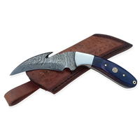 Couteau de chasse OEM personnalisable en acier inoxydable avec couteau à dépecer incurvé fait main confortable, manche en os et étui en cuir