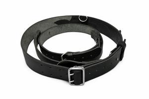 Sangle d'épaule Sam Browne en cuir véritable noir avec anneaux en D, style vintage - Product Image 5
