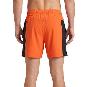 Shorts de sport pour hommes, orange vif, pour la salle de sport, avec panneaux latéraux contrastés, séchage rapide, respirants, pour l'entraînement et le fitness - Product Image 2