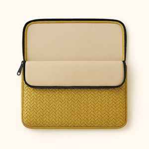 Housse pour ordinateur portable en bambou naturel tissé à la main, écologique, avec fermeture à glissière |   Étui pour ordinateur portable unisexe tendance - Product Image 5