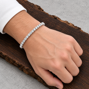 Bracelet tennis classique hip-hop en moissanite taillée pour femme, en argent sterling 925 plaqué or/argent, entièrement serti, bijoux de luxe en gros - Product Image 1