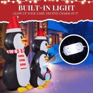 Famiglia di Pinguini Natalizi Gonfiabili Illuminati da 6 Piedi con Luci LED Integrate per Decorazioni Esterne Festive - Product Image 4